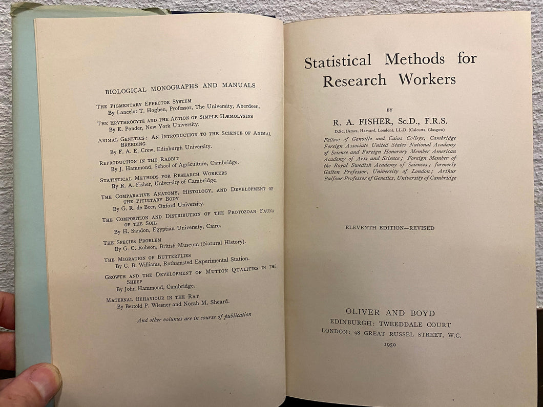 Statistical methods for Research Workers 11th Edition - 1950